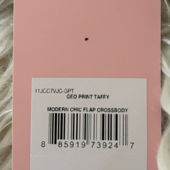 JUICY COUTURE Bag Modern Chic Mini Crossbody - Pink Geo Print Taffy NWT - Picture 10 of 10